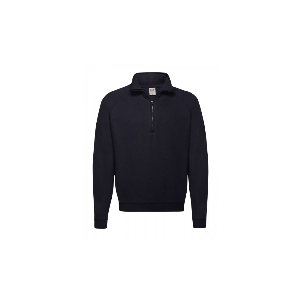 Felpa, Fruit Of The Loom, F62114, colore nero, Zip nascosta, interno felpato