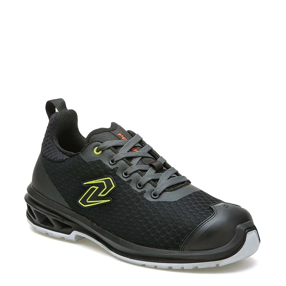 Scarpe antinfortunistiche, Pezzol Supernova, colore nero, lacci grigi, Calzatura bassa, in tessuto mesh