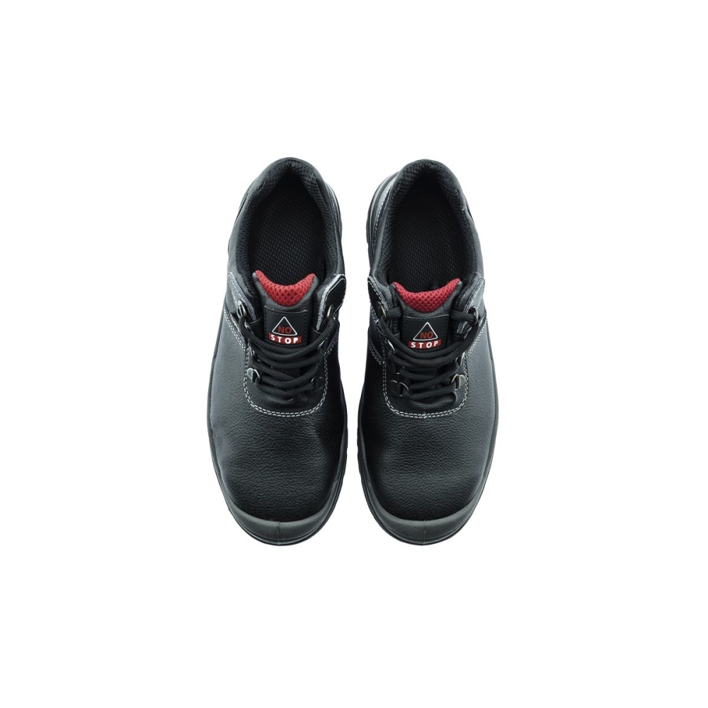 Scarpe antinfortunistiche, No Stop, Texas, colore nero, suola nera, Calzatura bassa, pelle idrorepellente