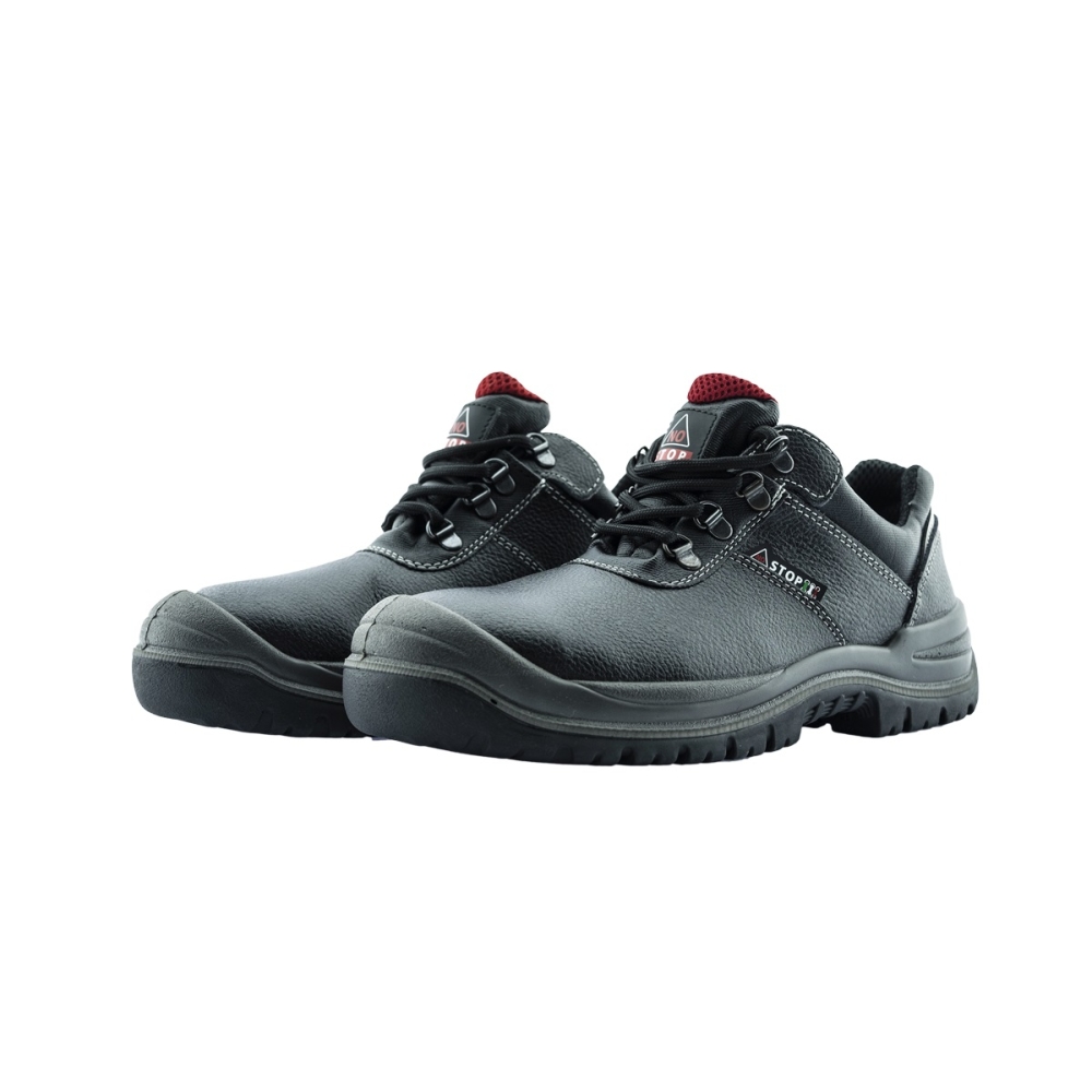 Scarpe antinfortunistiche, No Stop, Texas, colore nero, suola nera, Calzatura bassa, pelle idrorepellente