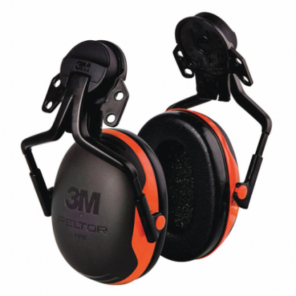 Cuffie auricolari 3M X4P5E PELTOR, colore nero con inserti rossi, cuffie per attacco per elmetto