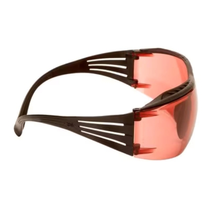 Occhiali 3M SSF422XSGAF-BLK, Montatura nera/nera, schiuma, anti-appannamento, antigraffio, lenti rosse