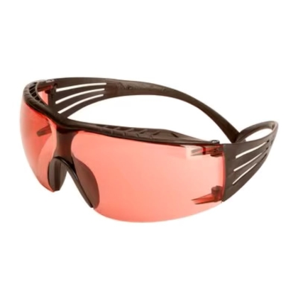 Occhiali 3M SSF422XSGAF-BLK, Montatura nera/nera, schiuma, anti-appannamento, antigraffio, lenti rosse