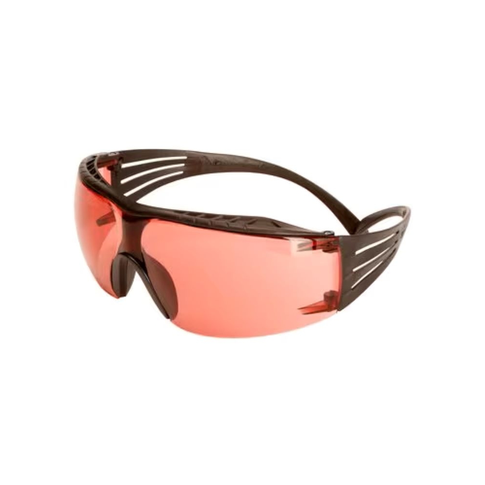 Occhiali 3M SSF422XSGAF-BLK, Montatura nera/nera, schiuma, anti-appannamento, antigraffio, lenti rosse