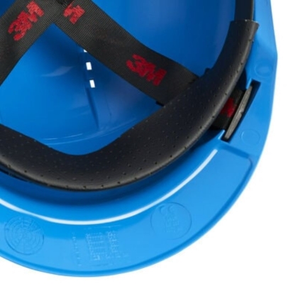 Elmetto 3M Uvicator G3000CUV-BB, colore blu, Blocco su perno, ventilato, fascia antisudore in plastica