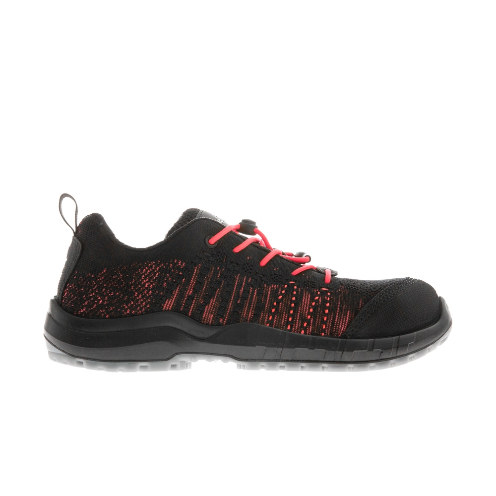 Scarpe da lavoro AboutBlu Le Mans Pink, colore nero e rosa, lacci rosa, suola nera, Calzatura bassa, in poliestere