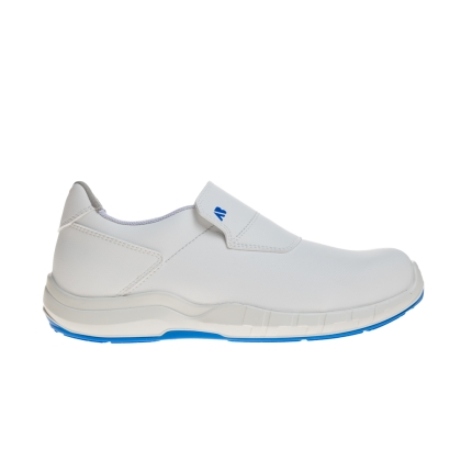Scarpe antinfortunistiche AboutBlu Niveo, colore biuanco, suola blu, Calzatura bassa, microfibra lavabile