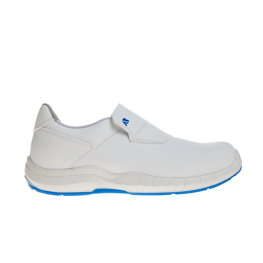 Scarpe antinfortunistiche AboutBlu Niveo, colore biuanco, suola blu, Calzatura bassa, microfibra lavabile