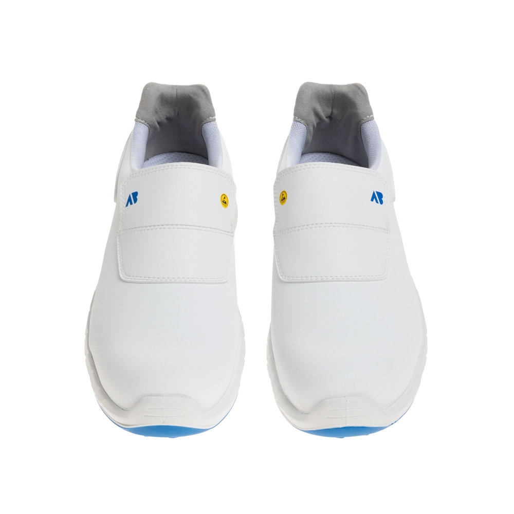 Scarpe antinfortunistiche AboutBlu Niveo, colore biuanco, suola blu, Calzatura bassa, microfibra lavabile