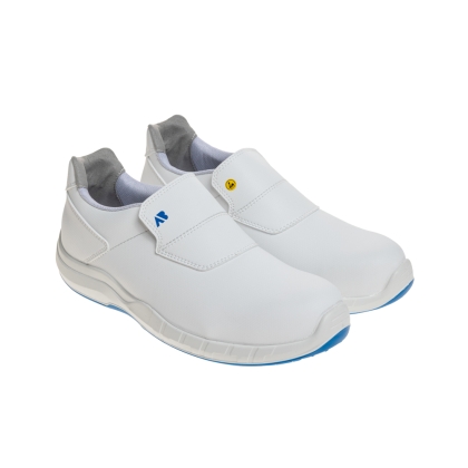 Scarpe antinfortunistiche AboutBlu Niveo, colore biuanco, suola blu, Calzatura bassa, microfibra lavabile