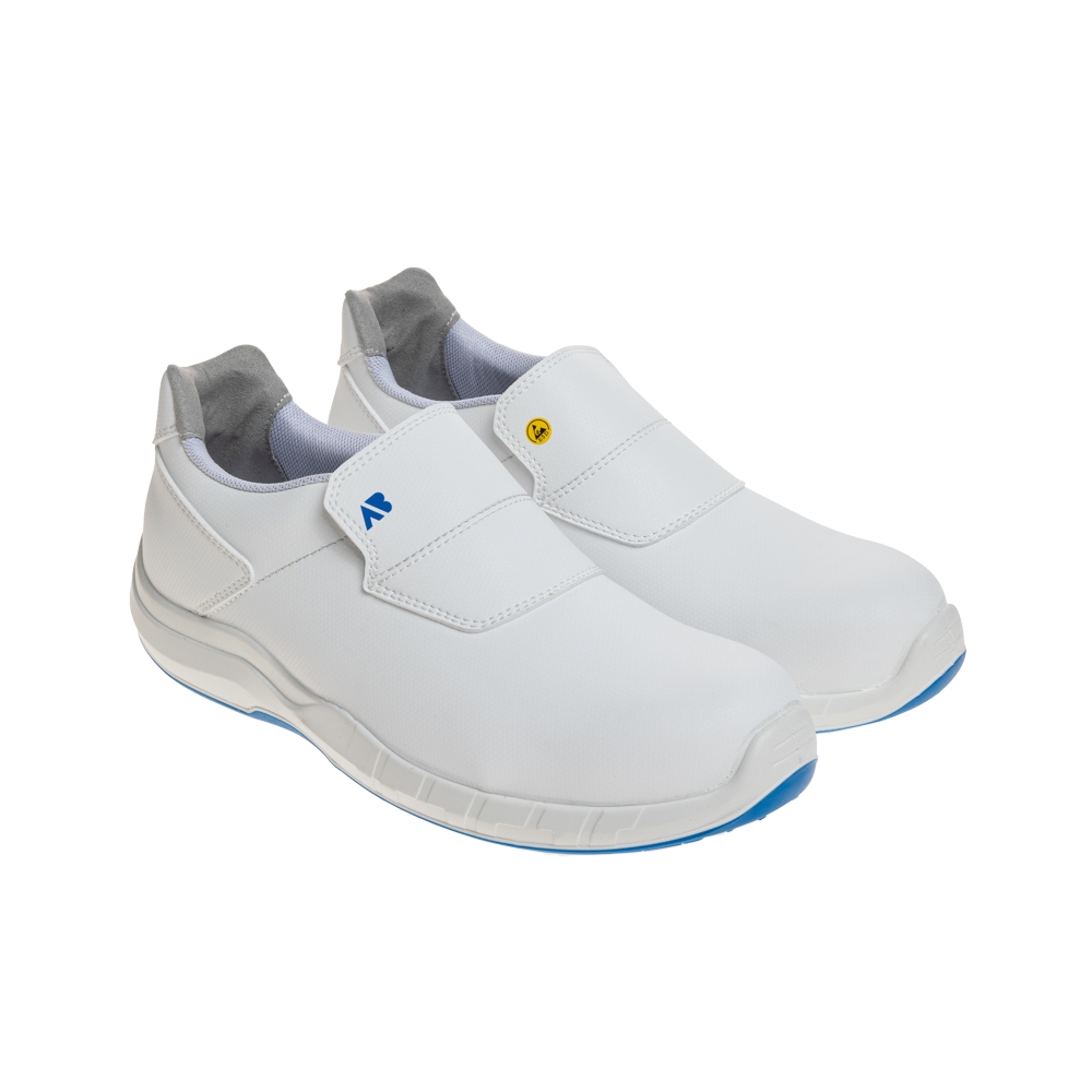 Scarpe antinfortunistiche AboutBlu Niveo, colore biuanco, suola blu, Calzatura bassa, microfibra lavabile