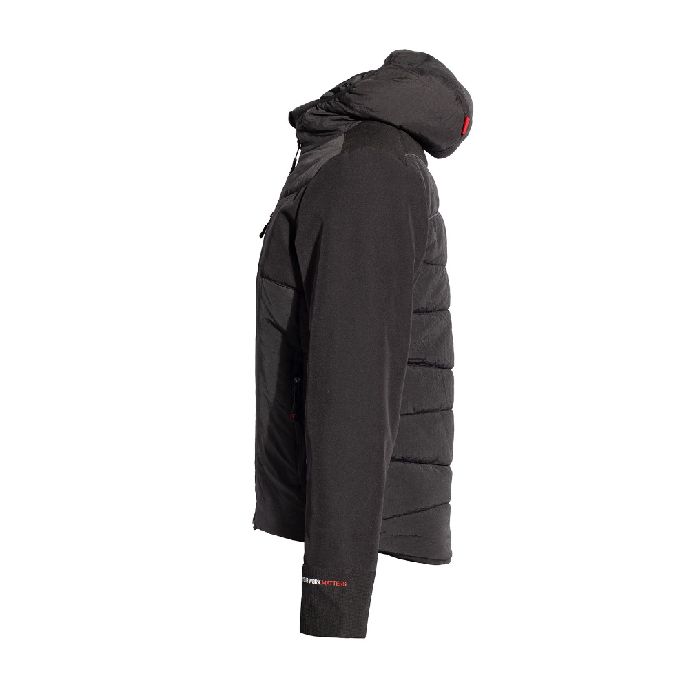 Giacca ISSA Iconic Extreme  8888B, colore nero, Pumino tecnico, 5 tasche, inserti riflettenti