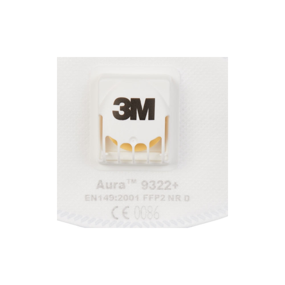 Respiratore 3M 9322+ BULK, antipolvere, con valvola, bianca, non indossata, serie Aura