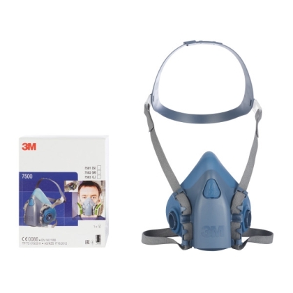 Semimaschera 3M, 7502, taglia M, riutilizzabili, con filtri intercambiabili serie, 7500, non indossata