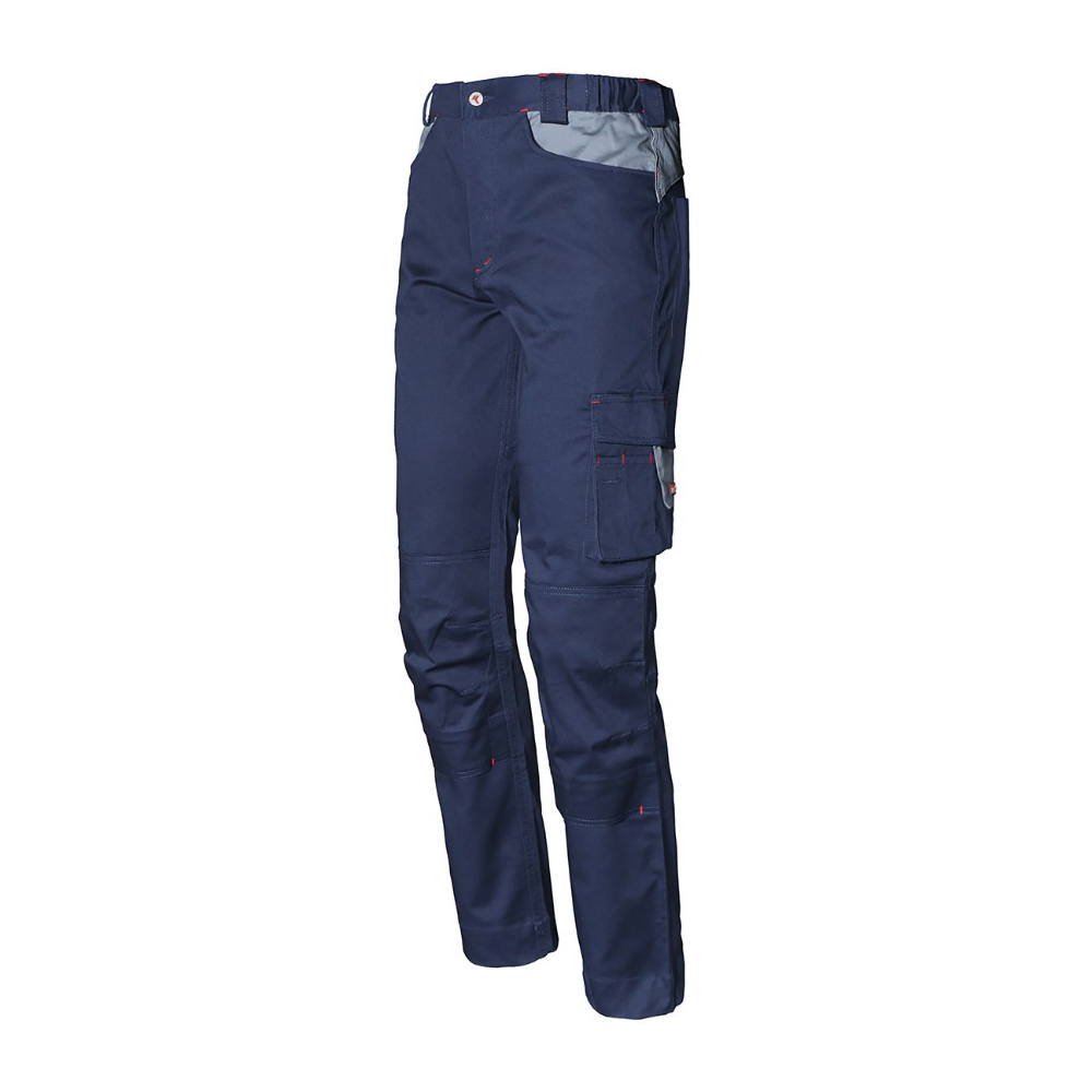 Pantalone ISSA Stretch 8731B, colore blu, Tessuto stretch in cotone