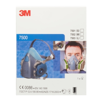 Semimaschera 3M, 7503, taglia L, riutilizzabili, con filtri intercambiabili, serie 7500, non indossata, scatola
