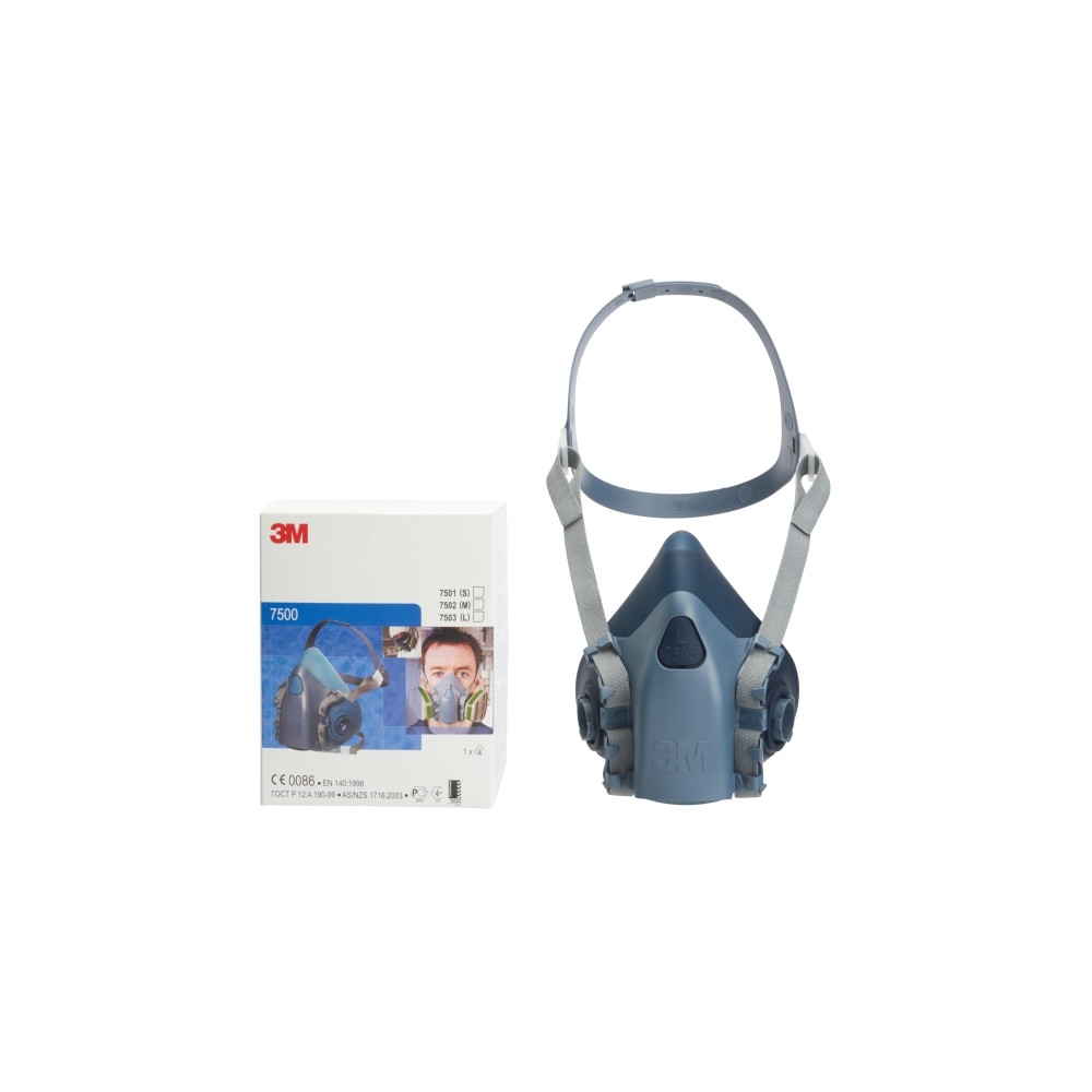 Semimaschera 3M, 7503, taglia L, riutilizzabili, con filtri intercambiabili, serie 7500, non indossata, scatola