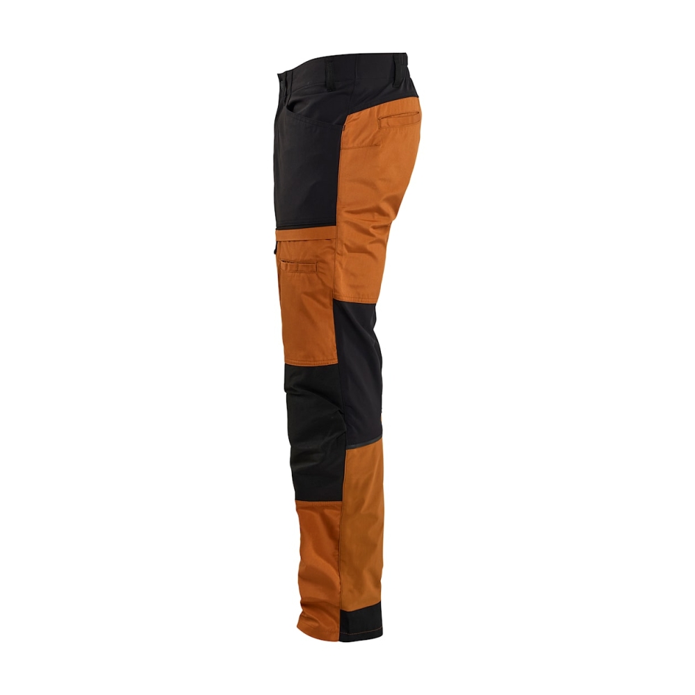 Pantalone, Blaklader, Service, resistente, ginocchia rinforzate,  dettagli riflettenti,nero e arancione ,vista laterale