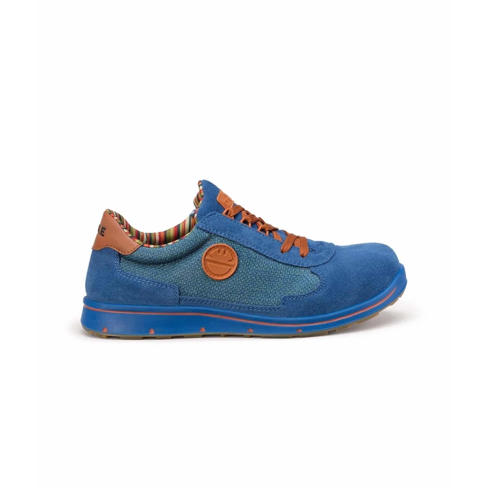 Scarpa da lavoro, dike, cross cyclon, S1P, colore bul, lacci marroni suola marrone, Tomaia in tessuto scamosciato