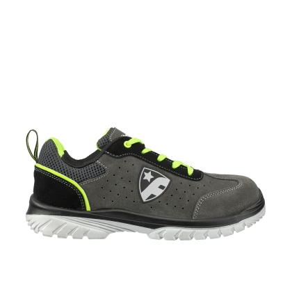 CALZATURA FOOTGUARD SMART GREEN LOW, S1P, Grigia con dettagli verde lime