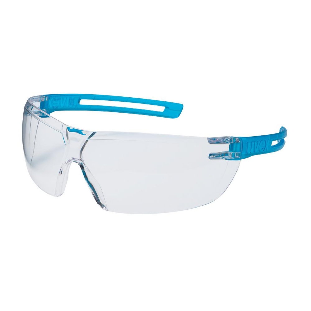 Occhiali Uvex X-Fit incolore con lenti pc incolore, antigraffio e antiappannamento.