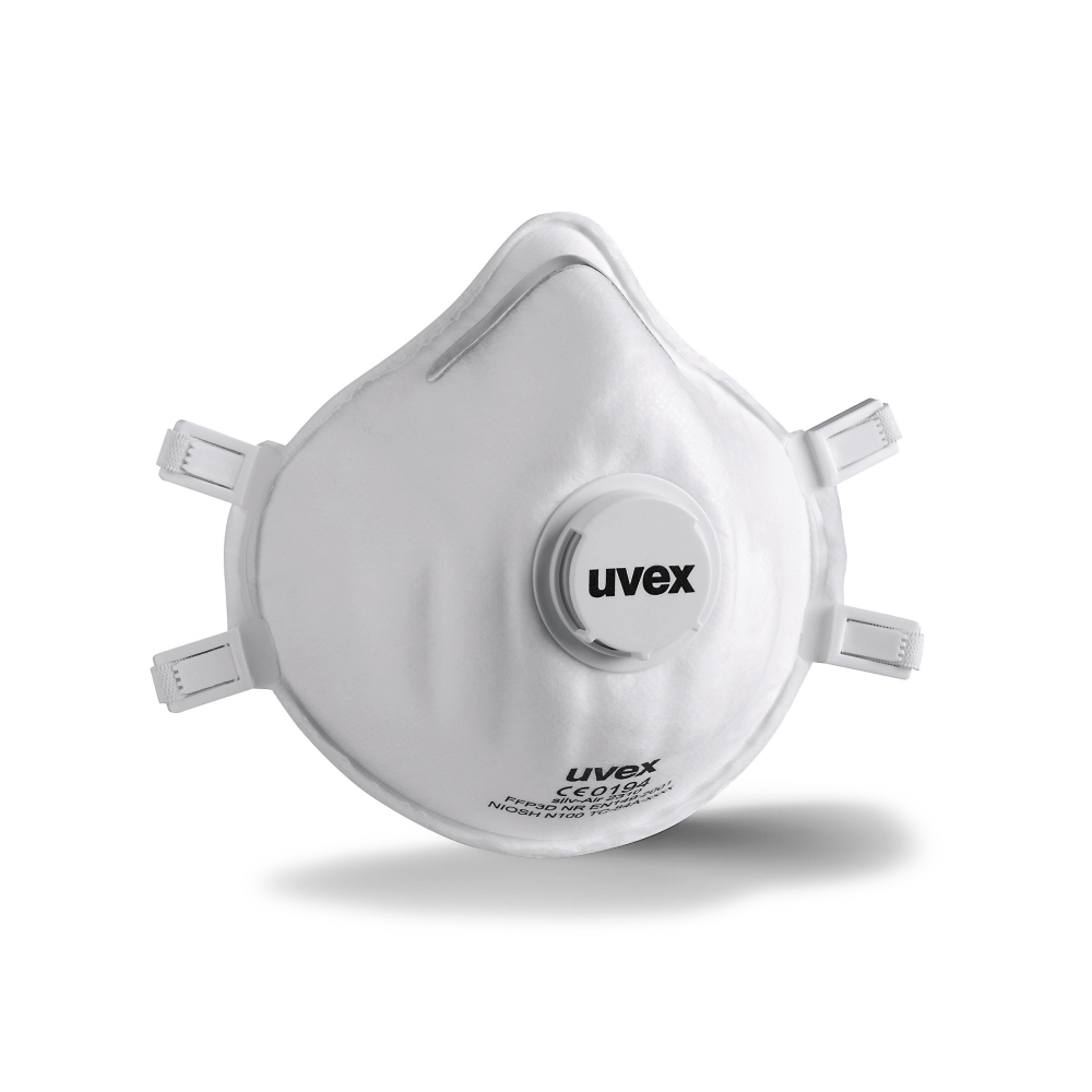 Respiratore Uvex Silv-Air 2310,  filtrante FFP3  e con valvola di espirazione.