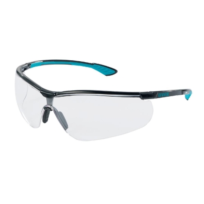 Occhiali con lente grigia specchiata in policarbonato + protezione UV e trattamento uvex supravision excellence.