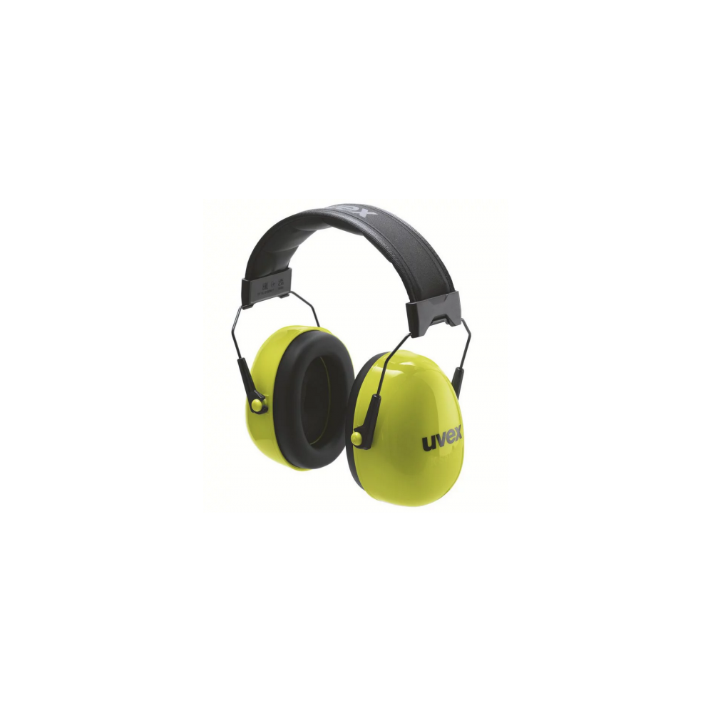 Cuffia Uvex K20 HV 33db,  gialla/nera, pieghevole e con protezione SNR 33 dB.