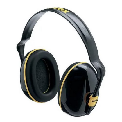Cuffia Uvex K200 28db,  antirumore, nero/ocra, protezione SNR 28 dB.