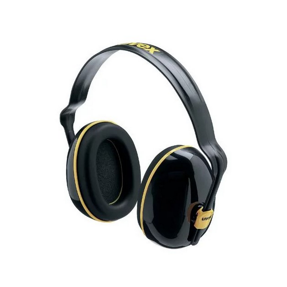 Cuffia Uvex K200 28db,  antirumore, nero/ocra, protezione SNR 28 dB.