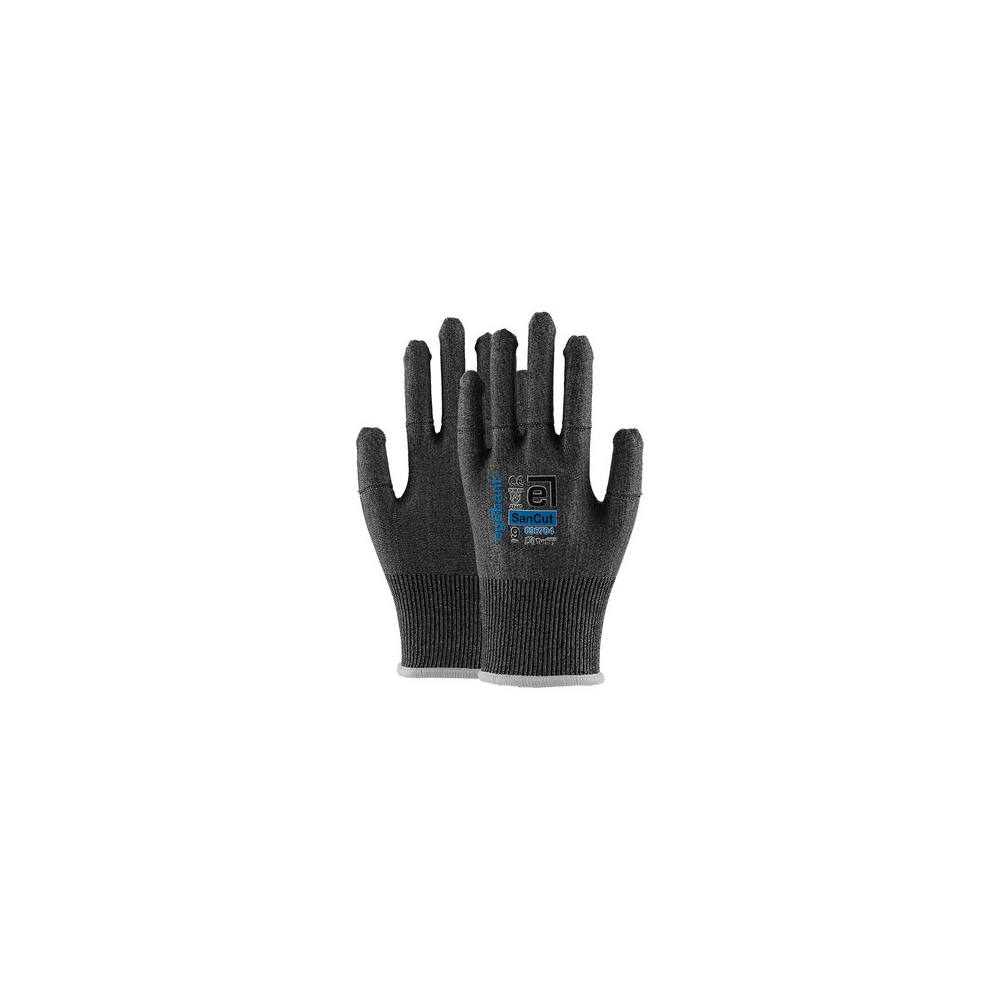 Guanti Egebant Sancut 096704, senza rivestimento in HPPE con fibre tecniche (acciaio/vetro) e nylon/spandex.