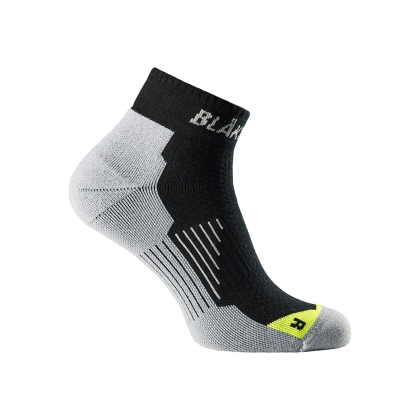 Calzino Function Pro Blaklader, calzino corto nero/grigio, poliammide, poliestere e polipropilene.