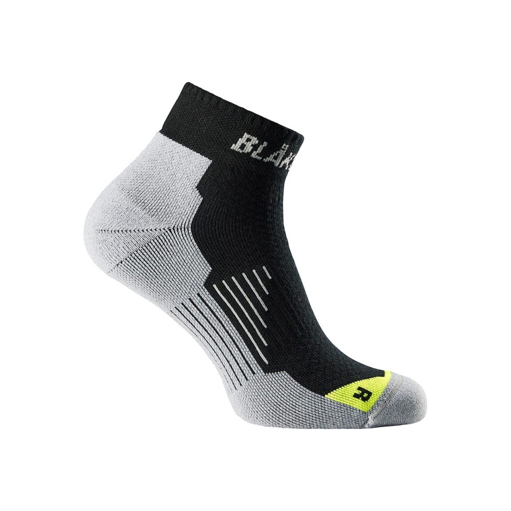 Calzino Function Pro Blaklader, calzino corto nero/grigio, poliammide, poliestere e polipropilene.