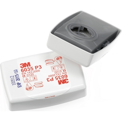 Filtro antiparticolato 3M, P3, 6035, con attacco a baionetta e guscio plastico