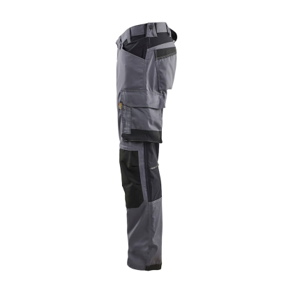 Pantalone artigiano stretch Blaklader, grigio/nero, 63% poliestere, 33% cotone e 4% elastolefina, 260 g/m².