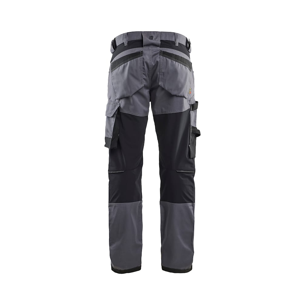 Pantalone artigiano stretch Blaklader, grigio/nero, 63% poliestere, 33% cotone e 4% elastolefina, 260 g/m².