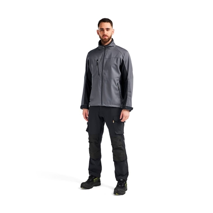 Giacca Softshell Blaklader, grigio/nero, 100% poliestere, softshell 2-strati, idrorepellente, pile, 255g/m².