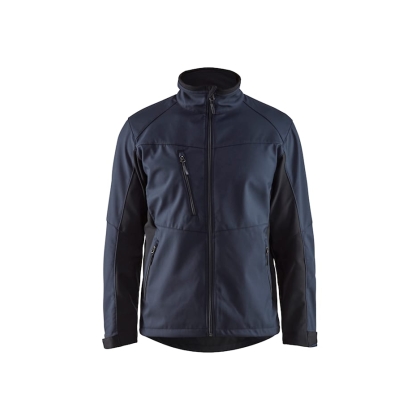 Giacca Softshell Blaklader, nero/navy, 100% poliestere, softshell 2-strati, idrorepellente, pile, 255g/m².