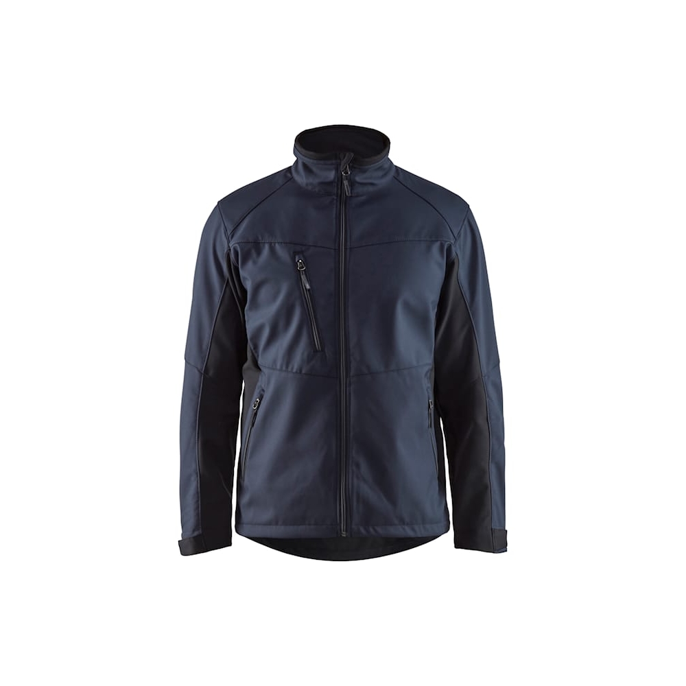 Giacca Softshell Blaklader, nero/navy, 100% poliestere, softshell 2-strati, idrorepellente, pile, 255g/m².