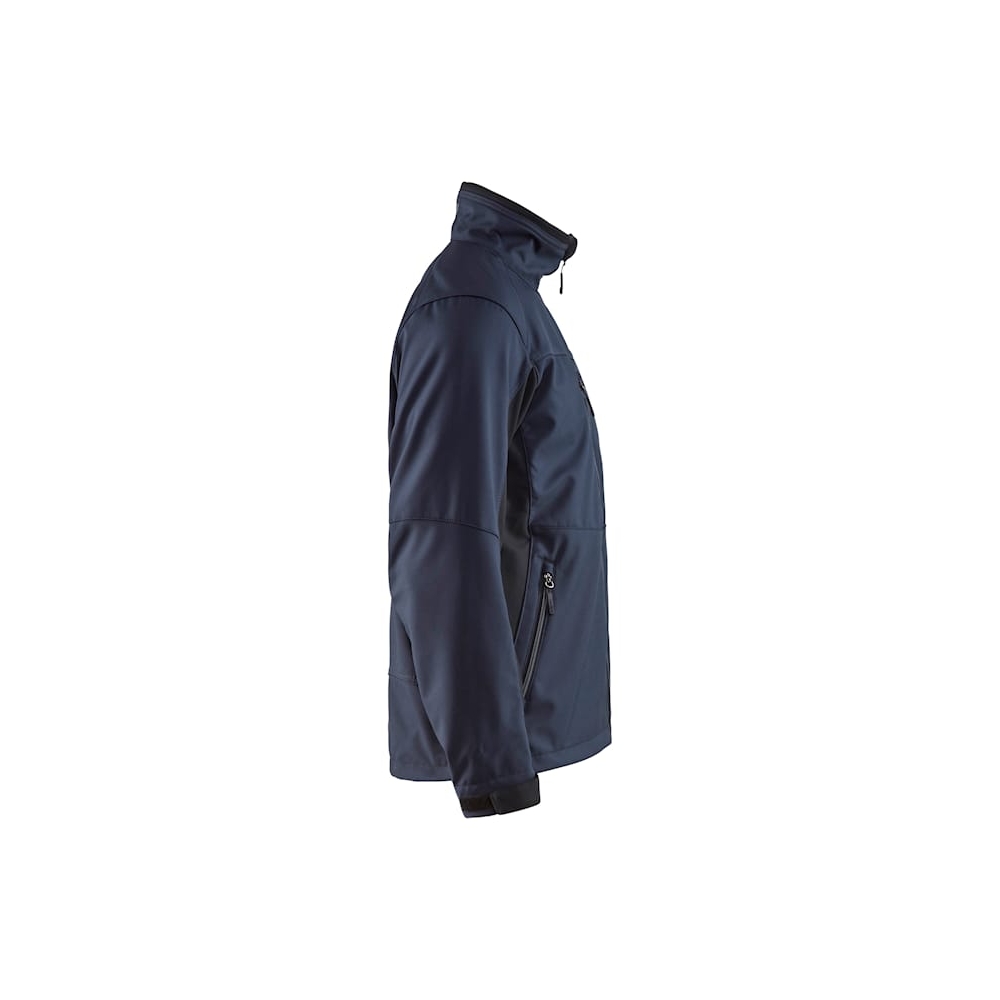 Giacca Softshell Blaklader, nero/navy, 100% poliestere, softshell 2-strati, idrorepellente, pile, 255g/m².