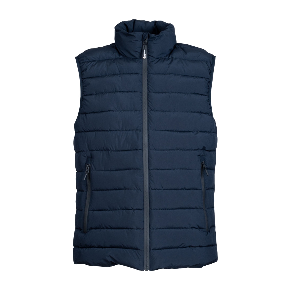 Gilet Calais JRC linea Frontier, colore: blu, 100% poliestere (tessuto 1), 81% nylon, 19% elastan (tessuto 2).