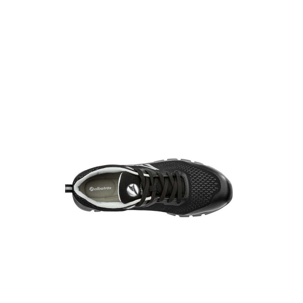 Scarpe antinfortunistiche Levitate Grey Albatros, colore: nero e grigio, tomaia SAFETY KNIT® , tessuto 3D.