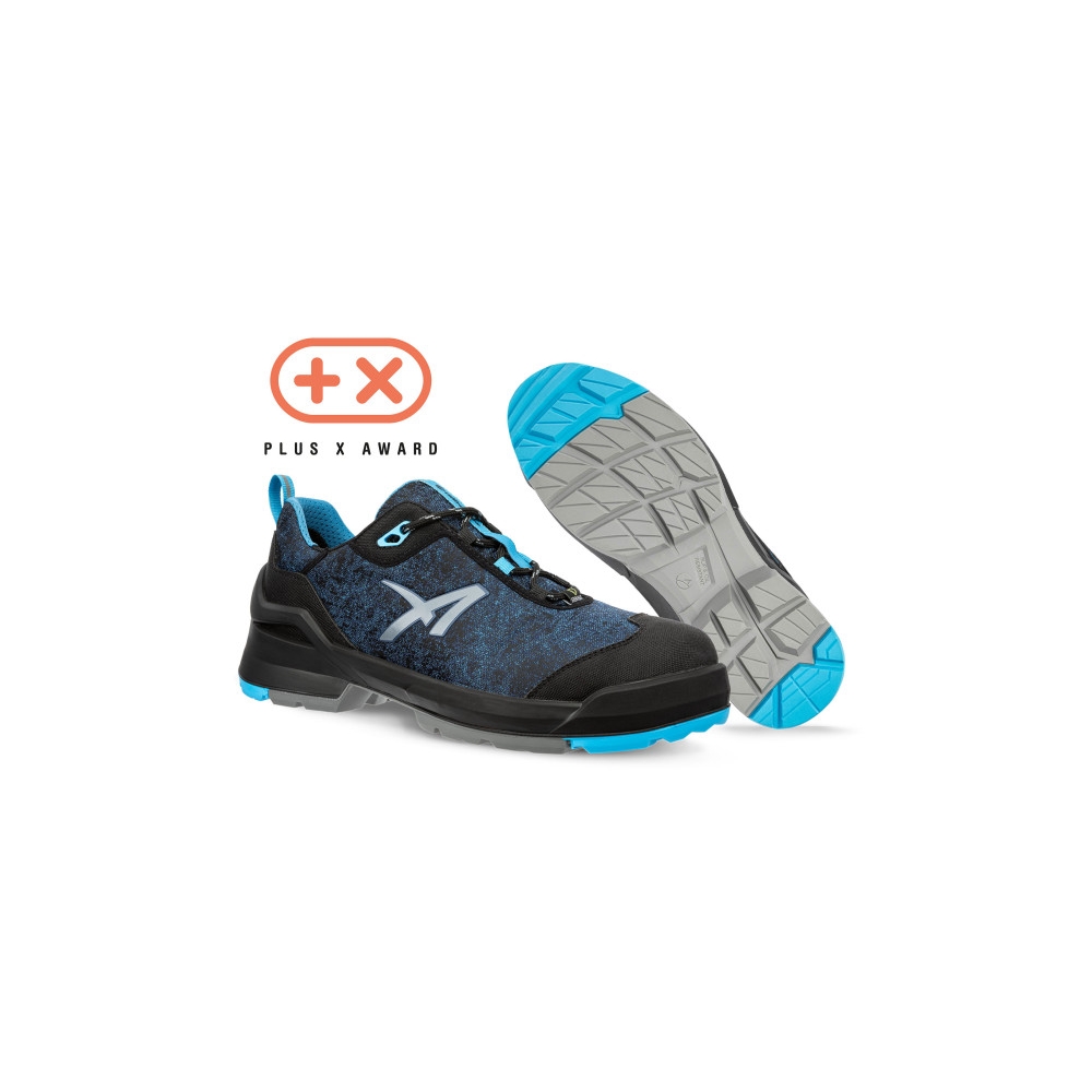 Scarpe antinfortunistiche Taraval Blue GH Low Albatros, colore: blu nero e grigio, tomaia SAFETY KNIT® Green.