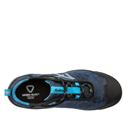 Scarpe antinfortunistiche Taraval Blue GH Low Albatros, colore: blu nero e grigio, tomaia SAFETY KNIT® Green.