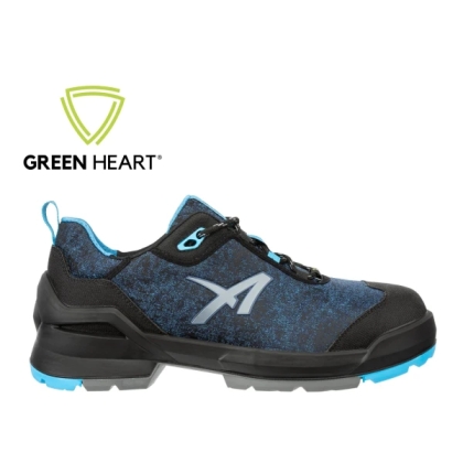 Scarpe antinfortunistiche Taraval Blue GH Low Albatros, colore: blu nero e grigio, tomaia SAFETY KNIT® Green.