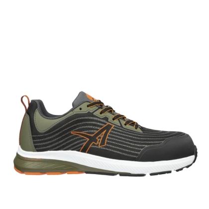 Scarpe antinfortunistiche Wave Impulse Albatros, colore: verde, nero, arancione e bianca, tessuto anti-abrasione.