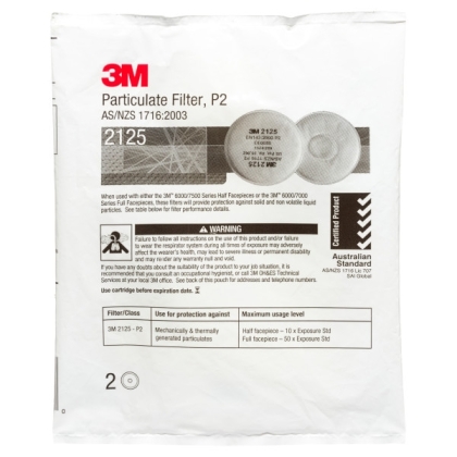 Filtro antiparticolato 3M, P2, 2125, con attacco a baionetta, guscio morbido, serie 2000, scatola
