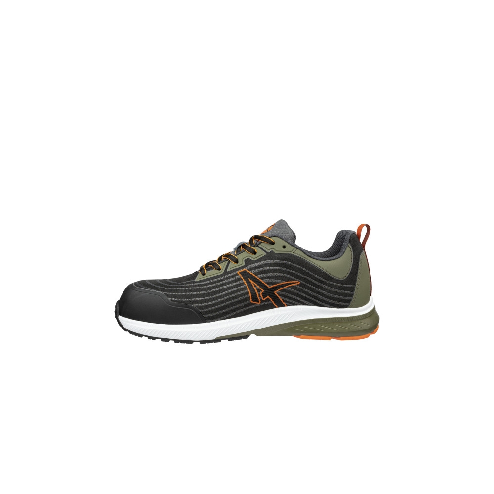 Scarpe antinfortunistiche Wave Impulse Albatros, colore: verde, nero, arancione e bianca, tessuto anti-abrasione.