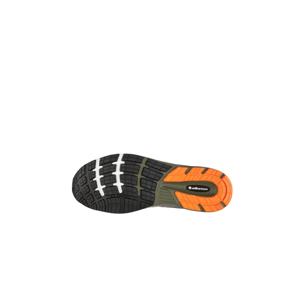 Scarpe antinfortunistiche Wave Impulse Albatros, colore: verde, nero, arancione e bianca, tessuto anti-abrasione.