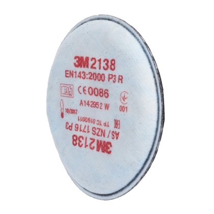 Filtro antiparticolato 3M, P3, 2138, con attacco a baionetta e carboni attivi, guscio morbido, serie 2000